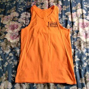 Grave Digger Monster Truck Diggin' Up the Atlantic Graveyard Orange Tank Top